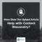 How Does The Upload Article Help with Content Discovery?